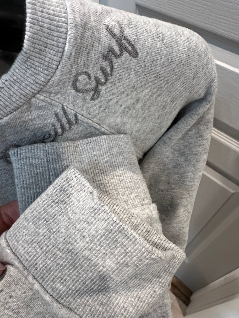 O'Neill Surf Heather Gray Crewneck Sweatshirt with Script Shoulder Logo - Picture 5 of 8